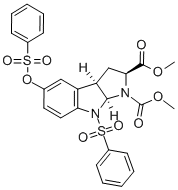 DIMETHYL-(2S, 3AR, 8AS)-8-PHENYLSULFONYL-5-PHENYLSULFONYLOXY-1,2,3,3A,8A-HEXAHYDROPYRROLO[2,3]INDOL-1,2-DICARBOXYLATE Structure