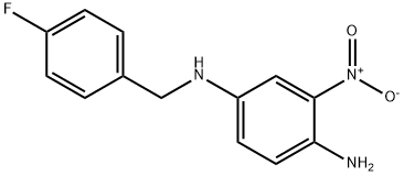 N1-(4-フルオロベンジル)-3-ニトロ-1,4-フェニレンジアミン 化学構造式