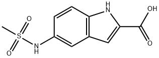 5-甲基磺酰氨基吲哚-2-羧酸, 150975-95-4, 结构式