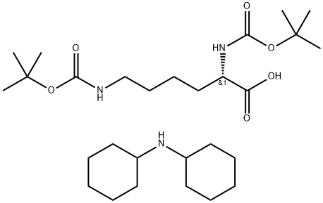 Nα,Nε-ビス(tert-ブトキシカルボニル)-L-リジンジシクロヘキシルアンモニウム 化学構造式