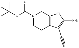2-氨基-3-氰基-4,7-二氢噻吩并-[2,3-C]吡啶-6(5H)-羧酸叔丁酯, 150986-83-7, 结构式