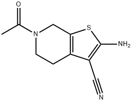 6-乙酰基-2-氨基-4,5,6,7-四氢噻吩并[2,3-C]吡啶-3-甲腈, 150986-84-8, 结构式
