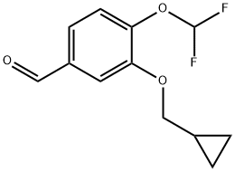 3-(シクロプロピルメトキシ)-4-(ジフルオロメトキシ)ベンズアルデヒド 化学構造式
