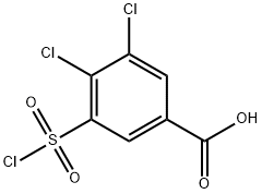 3,4-dichloro-5-(chlorosulfonyl)-benzoic acid Struktur