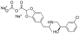 5-[(2R)-2-([(2R)-2-(3-CHLOROPHENYL)-2-HYDROXYETHYL]AMINO)PROPYL]-1,3-BENZODIOXOLE-2,2-DICARBOXYLATE DISODIUM Structure