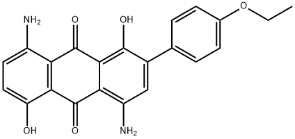 4,8-ジアミノ-2-(4-エトキシフェニル)-1,5-ジヒドロキシ-9,10-アントラセンジオン 化学構造式
