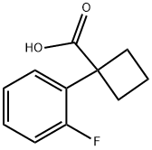 1-(2-フルオロフェニル)シクロブタン-1-カルボン酸 化学構造式