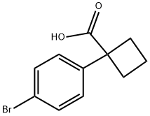 1-(4-ブロモフェニル)シクロブタン-1-カルボン酸 化学構造式