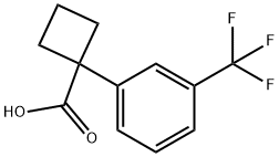 1-[3-(トリフルオロメチル)フェニル]シクロブタン-1-カルボン酸 化学構造式