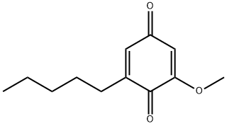 2-メトキシ-6-ペンチル-p-ベンゾキノン 化学構造式