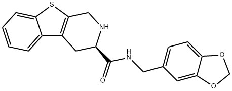 3-((benzodioxol-5-yl)methylaminocarbonyl)-1,2,3,4-tetrahydro(1)benzothieno(2.3-c)pyridine, 151227-58-6, 结构式