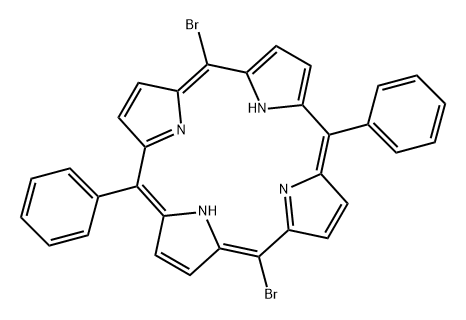 5,15-二溴-10,20-二苯基卟啉 结构式