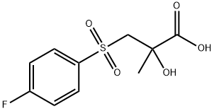 3-(4-Fluobenzenesulfhydry)-2-hydroxyl-2-methylpropionic acid Struktur