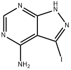 3-ヨード-1H-ピラゾロ[3,4-d]ピリミジン-4-アミン 化学構造式