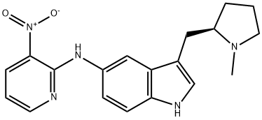 3-[[(2R)-1-甲基-2-吡咯]甲基-N-(3-硝基-2-吡啶基)-1H-吲哚-5-胺, 151272-90-1, 结构式