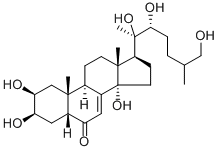 (22R)-2β,3β,14,20,22,26-ヘキサヒドロキシ-5β-コレスタ-7-エン-6-オン 化学構造式