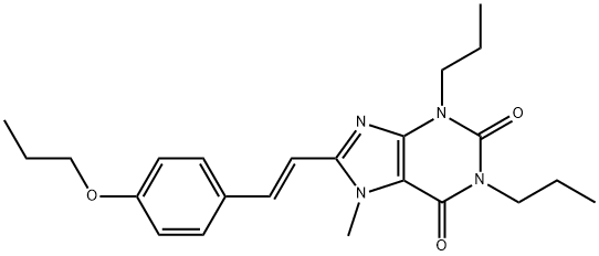 (E)-1,3-Dipropyl-7-methyl-8-(2-(4-propoxyphenyl)ethenyl)-3,7-dihydro-1 H-purine-2,6-dione|