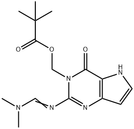 N1-(Pivaloyloxy)Methyl-N2-(diMethylaMino)Methylene 9-Deazaguanine Structure
