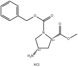 (2S,4S)-1-CBZ-4-aMino Pyrrolidine-2-carboxylic acid Methylester-HCl, 1515919-15-9, 结构式