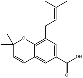 2,2-DIMETHYL-8-PRENYLCHROMENE 6-CARBOXYLIC ACID, 151731-50-9, 结构式