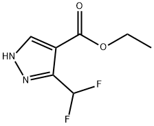 3-(二氟甲基)-1H-吡唑-4-羧酸乙酯 结构式