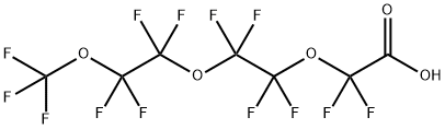 パーフルオロ-3,6,9-トリオキサデカン酸 化学構造式