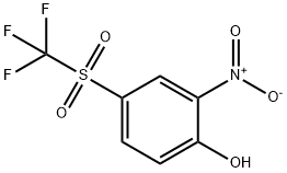 2-Hydroxy-5-[(trifluoromethyl)sulphonyl]nitrobenzene, 4-Hydroxy-3-nitrophenyl trifluoromethyl sulphone Struktur