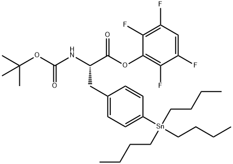 tert-butyloxycarbonyl-4-(tri-n-butylstannyl)-phenylalanine tetrafluorophenyl ester Structure