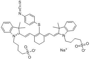 1,1'-BIS(4-SULFOBUTYL)-11-(4-ISOTHIOCYANATOPHENYLTHIO)-3,3,3',3'-TETRAMETHYL-10,12-TRI METHYLENEINDOTRICARBOCYANINE MONOSODIUM SALT Structure