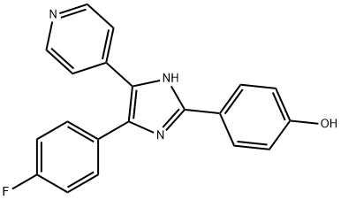 4-(4-氟苯基)-2-(4-羟基苯基)-5-(4-吡啶基)-1H-咪唑 结构式