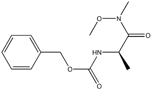 N-[(1R)-1-[メトキシ(メチル)カルバモイル]エチル]カルバミン酸ベンジル 化学構造式