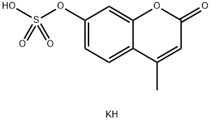 4-メチル-7-(ポタシオオキシスルホニルオキシ)-2H-1-ベンゾピラン-2-オン 化学構造式