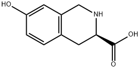 (R)-7-ヒドロキシ-1,2,3,4-テトラヒドロイソキノリン-3-カルボン酸 化学構造式