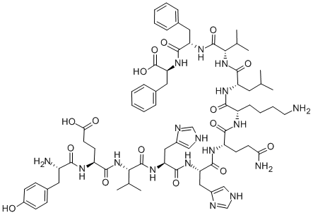 TYR-GLU-VAL-HIS-HIS-GLN-LYS-LEU-VAL-PHE-PHE 结构式