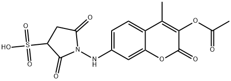 sulfosuccinimidyl 7-amino-4-methylcoumarin-3-acetate Structure