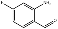 2-アミノ-4-フルオロベンズアルデヒド 化学構造式