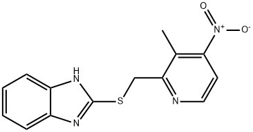 1H-ベンズイミダゾール, 2-[[(3-メチル-4-ニトロ-2-ピリジニル)メチル]チオ]- 化学構造式
