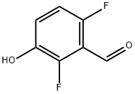 2,6-ジフルオロ-3-ヒドロキシベンズアルデヒド 化学構造式