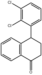 RAC 4-(2,3-ジクロロフェニル)-3,4-ジヒドロ-1(2H)-ナフタレノン 化学構造式