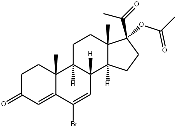 6-BroMo-6-dehydro-17α-acetoxy Progesterone, 15251-04-4, 结构式