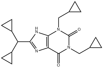 1,3-Bis(cyclopropylmethyl)-8-(dicyclopropylmethyl)xanthine Structure