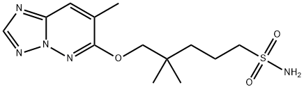 1-Pentanesulfonamide, 4,4-dimethyl-5-((7-methyl(1,2,4)triazolo(1,5-b)p yridazin-6-yl)oxy)- Struktur