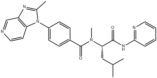 Benzamide, N-methyl-4-(2-methyl-1H-imidazo[4,5-c]pyridin-1-yl)-N-[3-methyl-1-[(2-pyridinylamino)carbonyl]butyl]-, (S)- (9CI) Structure