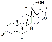 6α-フルオロ-21-ヒドロキシ-16α,17-[(1-メチルエチリデン)ビス(オキシ)]プレグナ-4-エン-3,20-ジオン 化学構造式