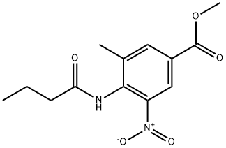 Methyl 4-(butyrylamino)-3-methyl-5-nitrobenzoate Struktur