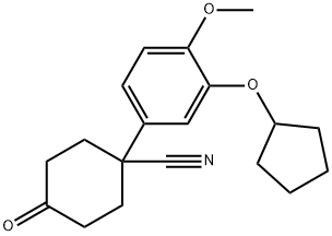 1-[3-(CYCLOPENTYLOXY)-4-METHOXYPHENYL]-4-OXOCYCLOHEXANE-1-CARBONITRILE Struktur