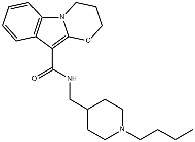 PIBOSEROD,2H-(1,3)OXAZINO(3,2-A)INDOLE-10-CARBOXAMIDE, N-((1-BUTYL-4-PIPERIDINYL)METHYL)-3,4-DIHYDRO- Structure
