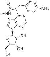 1-[6-[[(4-氨基苯基)甲基]氨基]-9H-嘌呤-9-基]-1-脱氧-N-甲基-Β-D-呋喃脲酰胺, 152918-26-8, 结构式