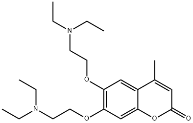 6,7-ビス[2-(ジエチルアミノ)エトキシ]-4-メチル-3,4-ジヒドロクマリン 化学構造式