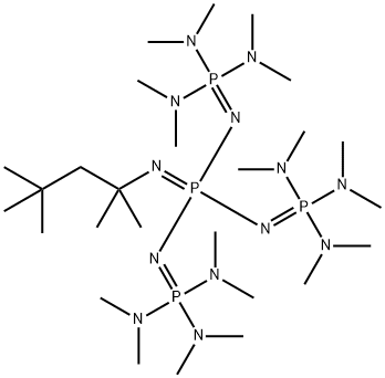 1-TERT-OCTYL-4,4,4-TRIS(DIMETHYLAMINO)-2,2-BIS[TRIS(DIMETHYLAMINO) PHOSPHORANYLIDE-NAMINO]-2LAMBDA5,4LAMBDA5-CATENADI(PHOSPHAZENE) 化学構造式